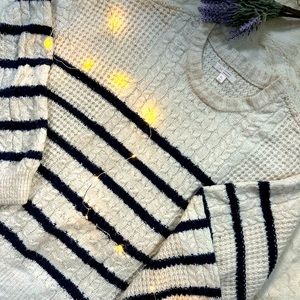 Lauren Conrad Striped Cable Knit Sweater